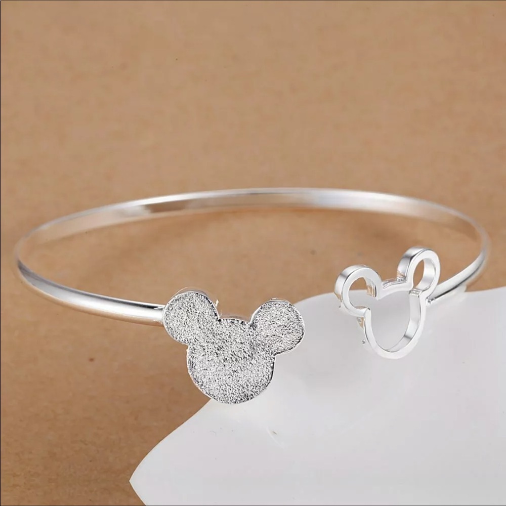 New Sterling Silver Mickey Mouse OPEN bangle - Picture 8 of 9